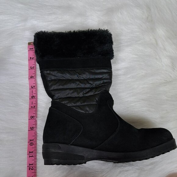 Lands End Suede Nylon Winter Snow Boots Size 8 - Picture 9 of 9